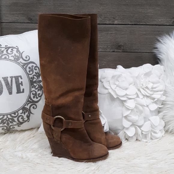 Dolce & Gabbana Shoes - Dolce & Gabbana Suede Leather Wedge Boots